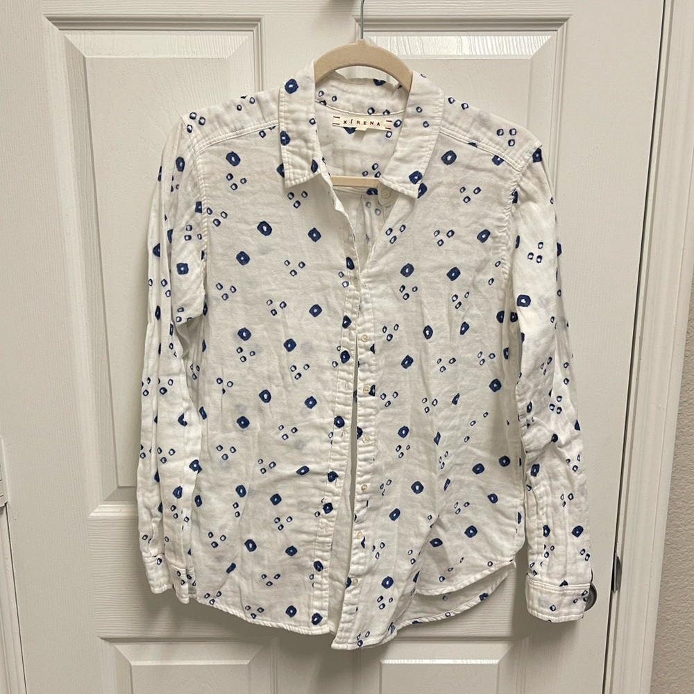 Xirena Pattern Button Down Top
